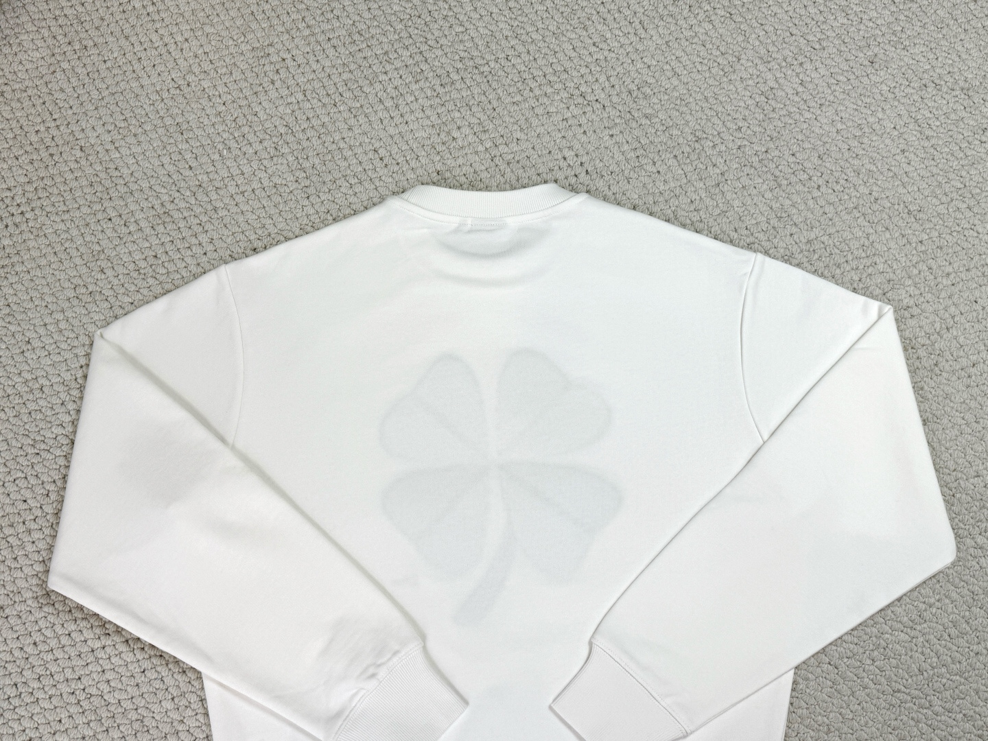 迪奥/CD / Clover图案棉质卫衣面料 ：26支双纱面+10支纱毛圈底复合结构 / 380G罗纹：