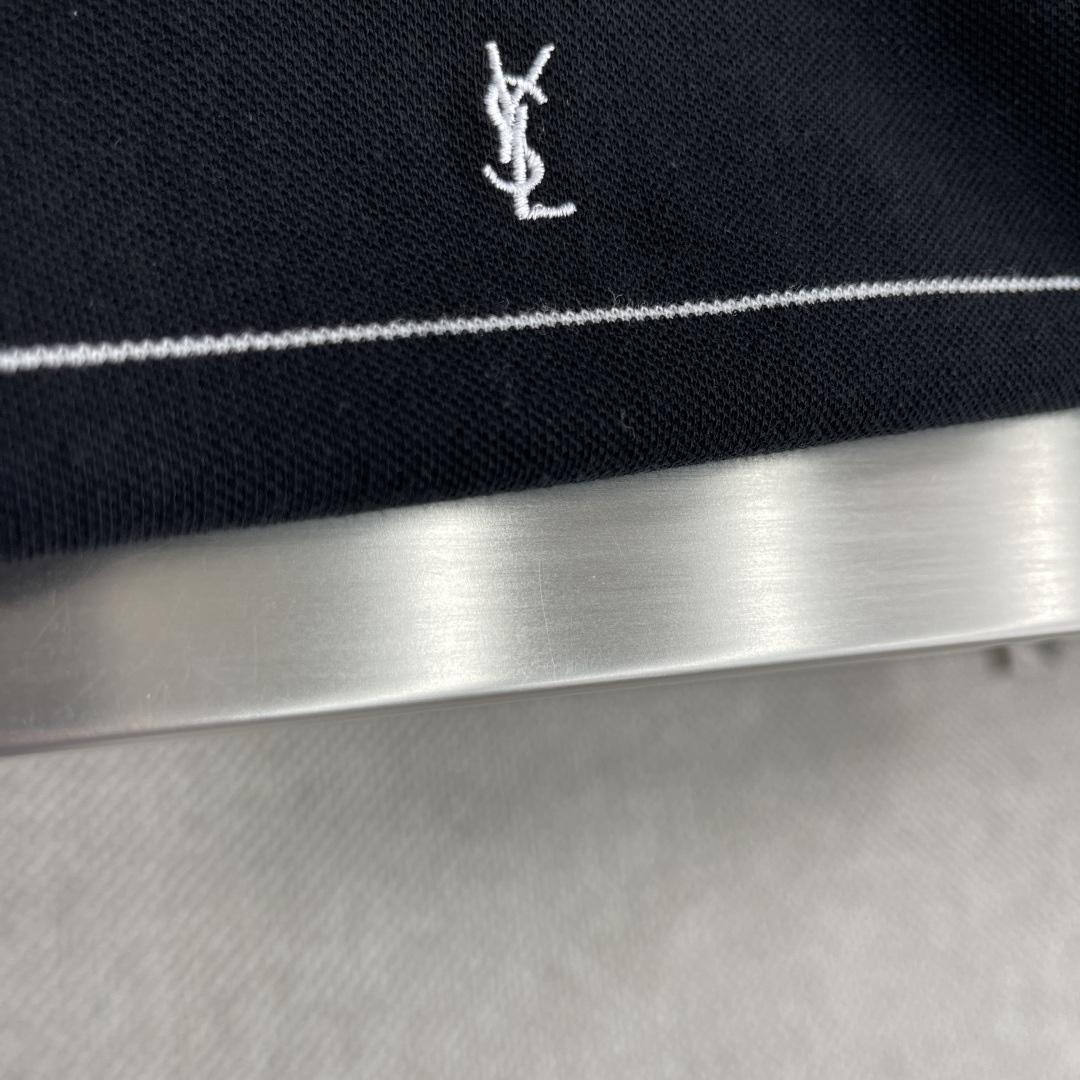 Yves Saint Laurent Striped Polo Shirt - Elegant Embroidered Design 5 cmp i1740992848326 3674 0 2