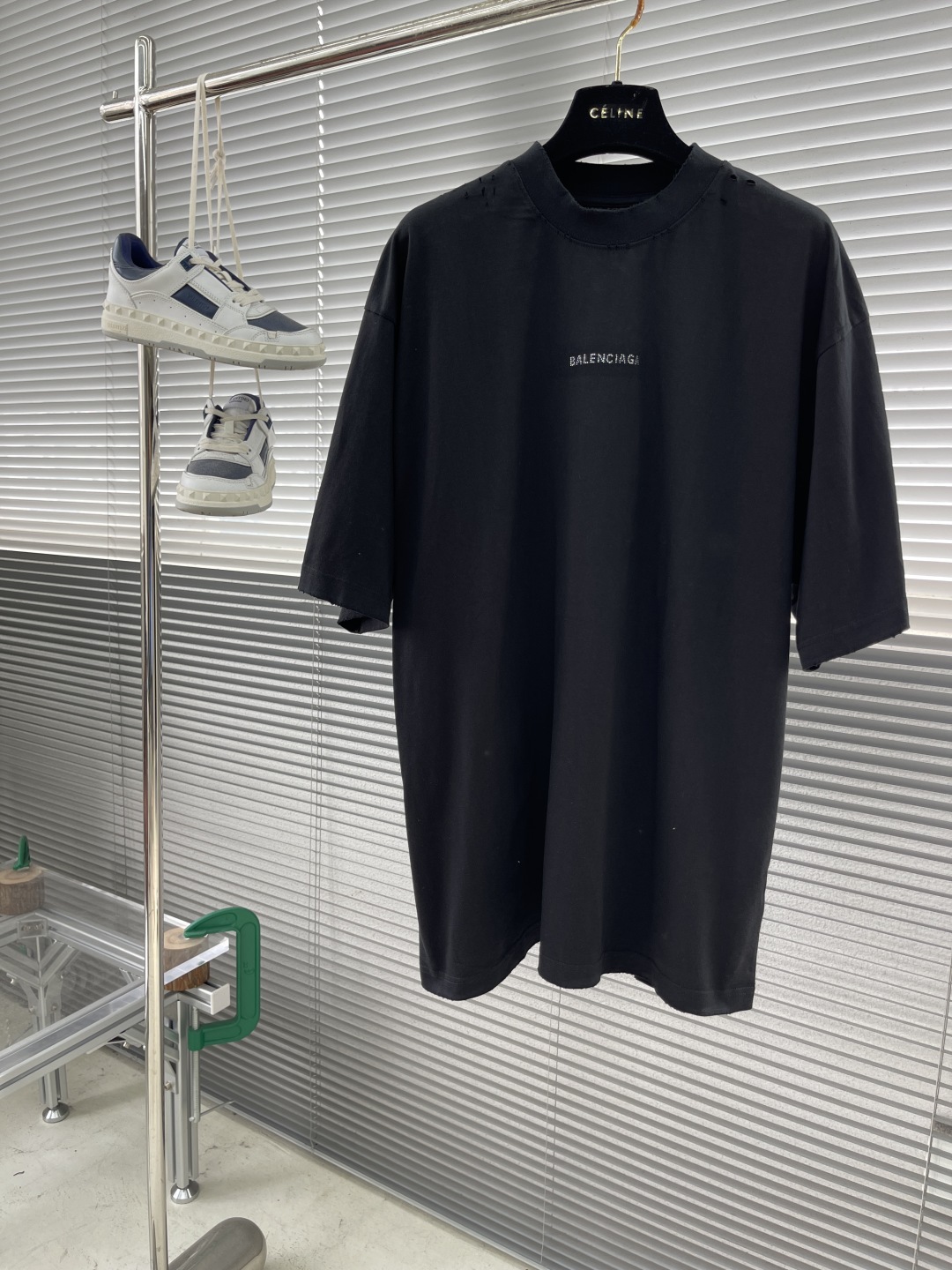Balenciaga Back Rhinestone Black Cotton Short Sleeve T-Shirt Unisex 1 cmp i1741174056033 1686 0 5