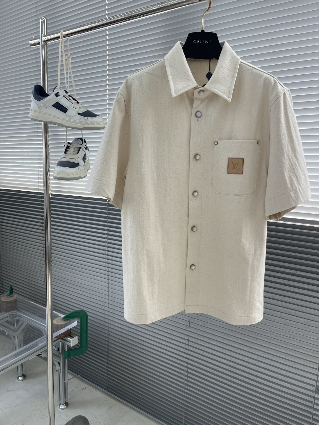 Louis Vuitton 25SS New Denim Short-Sleeve Shirt with Embossed Logo