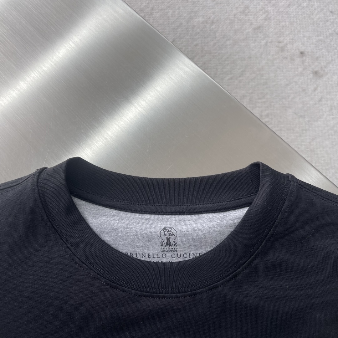 Brunello Cucinelli Men's Logo-Embroidered Cotton T-Shirt - Short Sleeve 3 cmp i1741688507633 6673 0 0