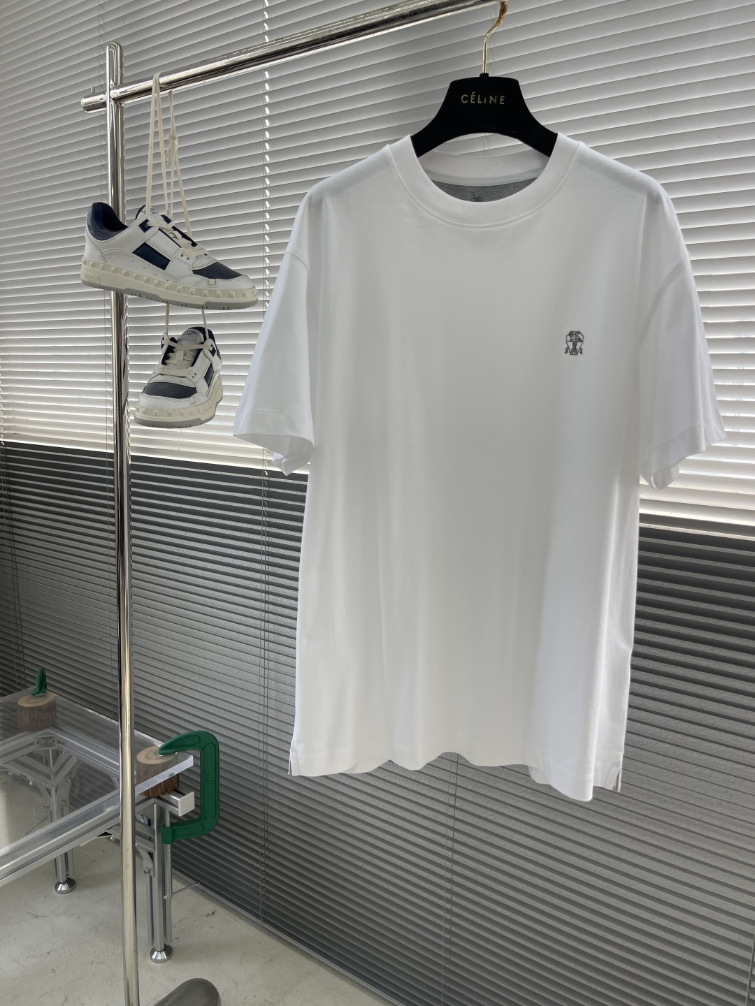 Brunello Cucinelli White Cotton Logo T-Shirt | Short Sleeve, Crew Neck