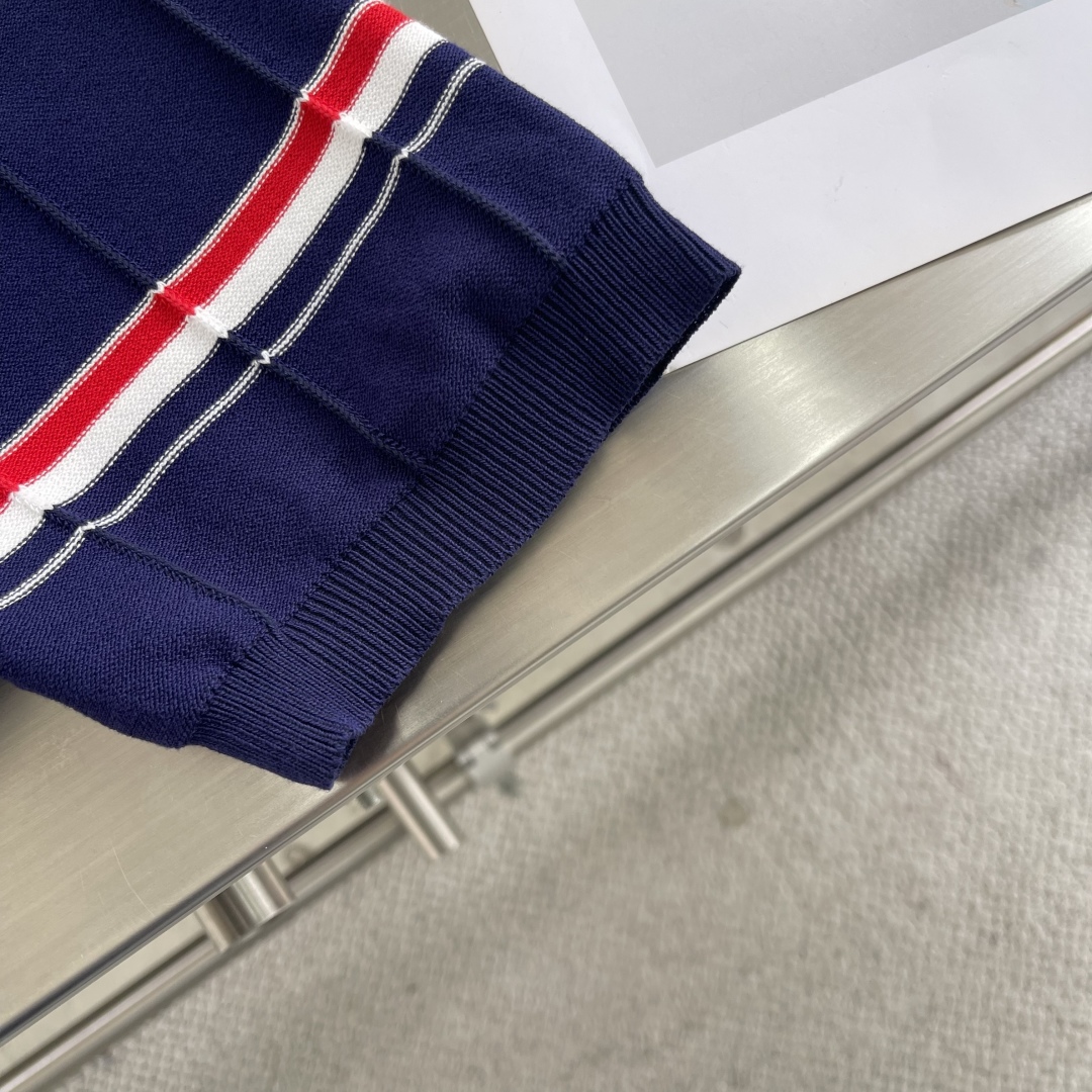 Striped Navy Short Sleeve T-Shirt With Sleeve Stripe Detail - Comfortable Fit 7 cmp i1741950855393 3811 0 4