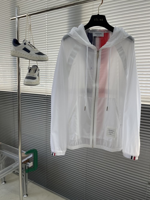 Thom Browne Spring Lightweight Nylon Hooded Jacket - Breathable & UV Protection 1 Thom Browne Spring Lightweight Nylon Hooded Jacket - Breathable & UV Protection