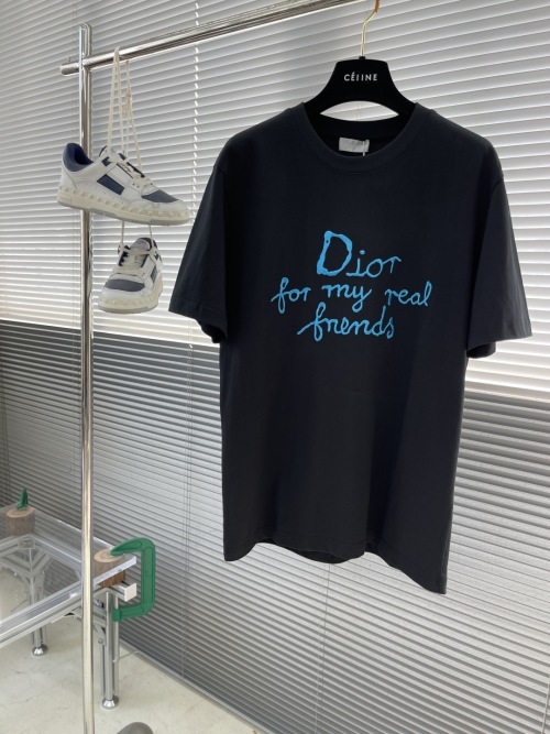 Dior 2025 Spring/Summer Crew Neck T-Shirt, Cotton Logo Tee, Casual Top 1 Dior 2025 Spring/Summer Crew Neck T-Shirt, Cotton Logo Tee, Casual Top