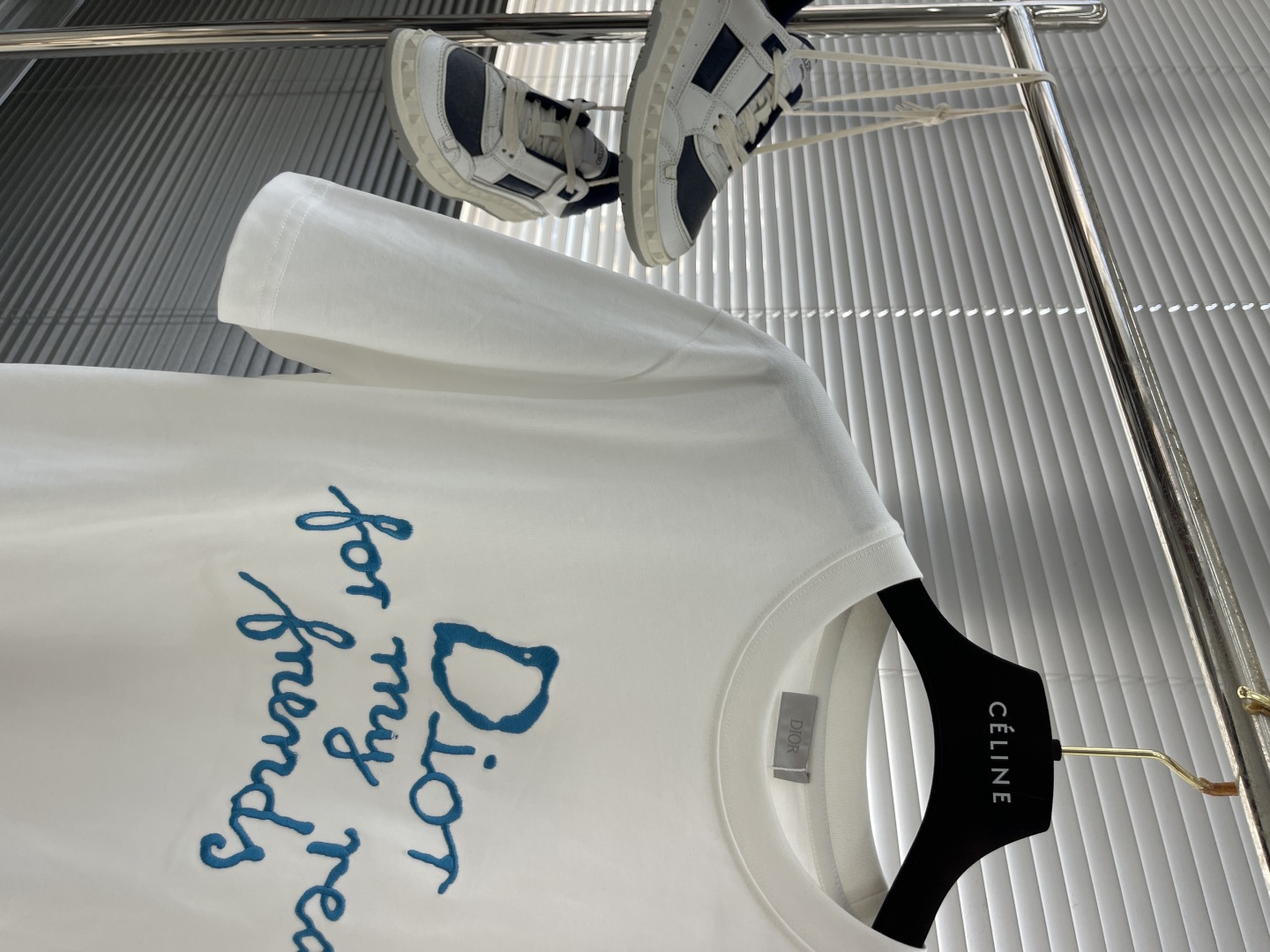 Dior White Cotton T-Shirt with "Dior for my real friends" Embroidery 2 cmp i1742124123941 6056 0 6