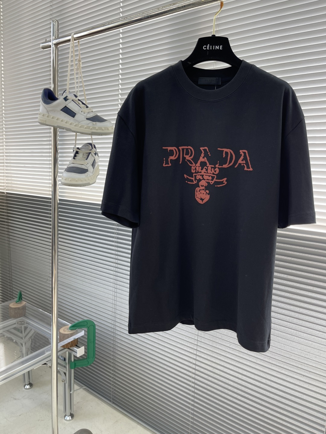 Prada Short Sleeve T-Shirt Classic Logo Design, Pure Cotton Fabric ,Comfortable