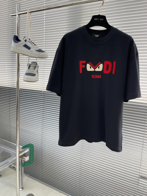 Fendi Roma Cotton T-Shirt - Classic Logo Design, Comfortable Fit 1 Fendi Roma Cotton T-Shirt - Classic Logo Design, Comfortable Fit