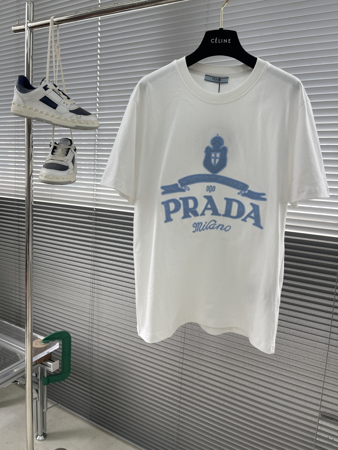 Prada Milano Logo Embroidered Cotton T-Shirt - Fashionable and Comfortable