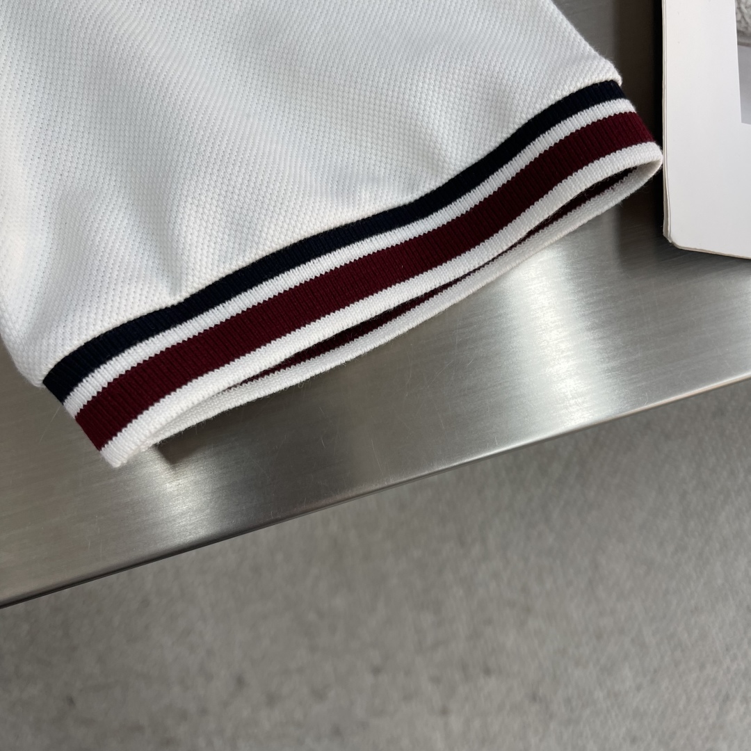 Moncler Men's Polo Shirt - Short Sleeve, Striped Trim, Cotton Piqué 5 cmp i1742379197878 3364 0 2