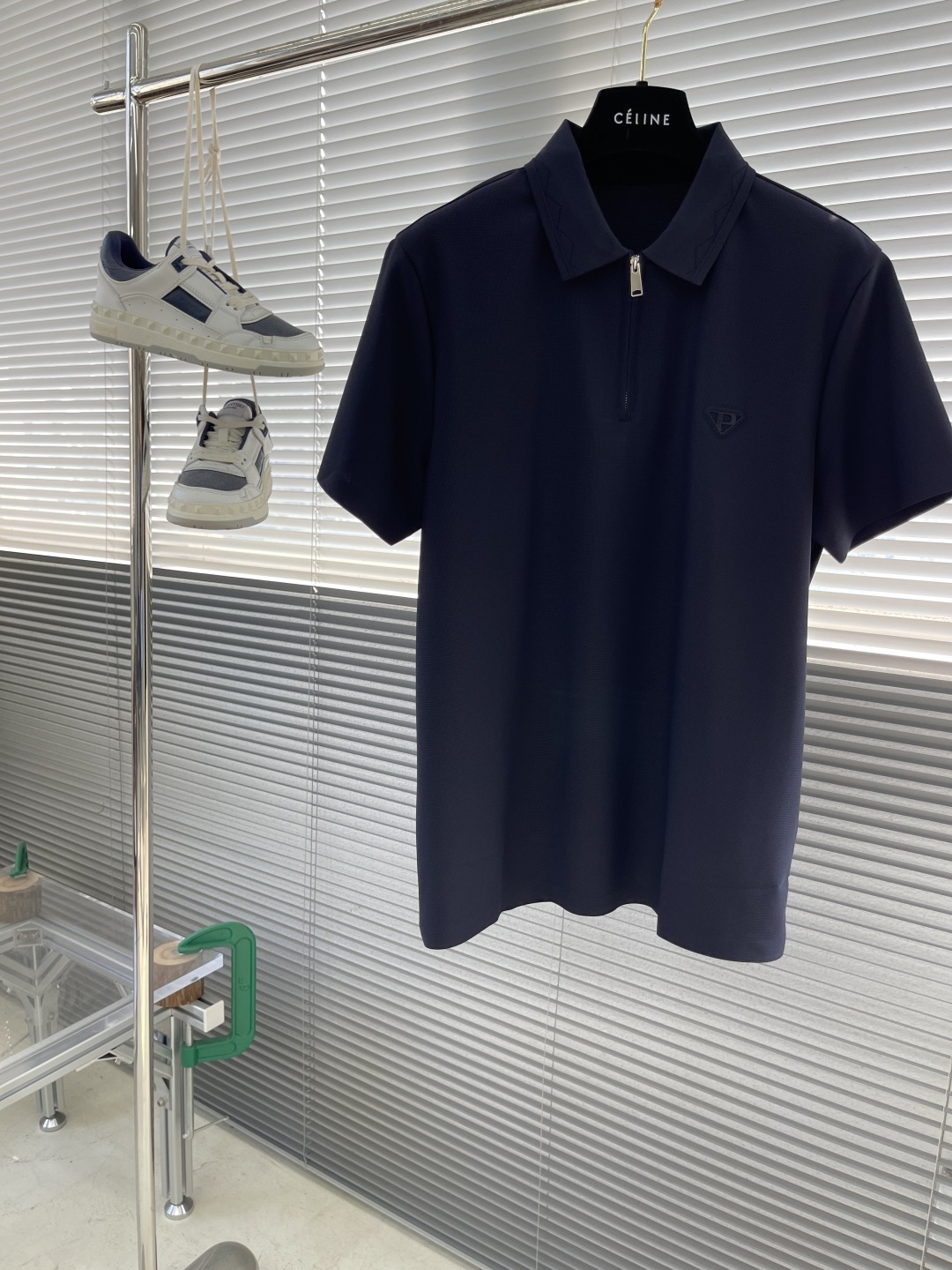 CÉLINE Men's Navy Blue Polo Shirt - Short Sleeve, Embroidered Logo Detail 1 cmp i1742467819817 7427 0 5