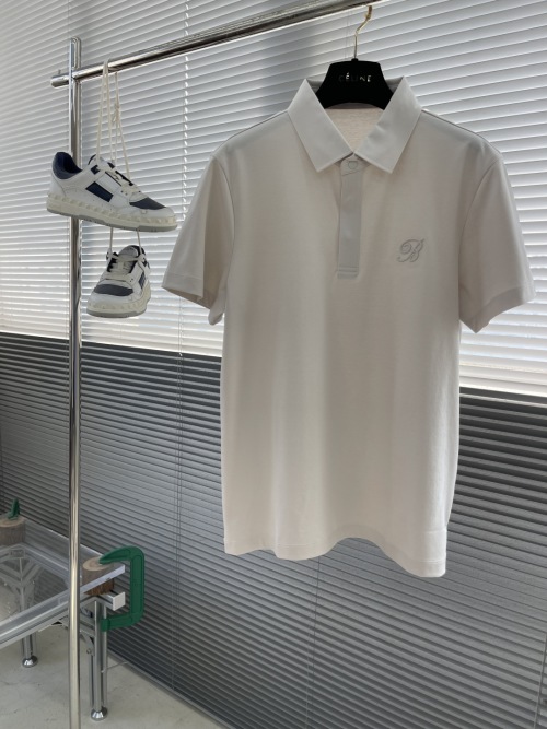 Brioni Men's Polo Shirt - Embroidered Logo, Cotton Blend, Short Sleeve 1 Brioni Men's Polo Shirt - Embroidered Logo, Cotton Blend, Short Sleeve