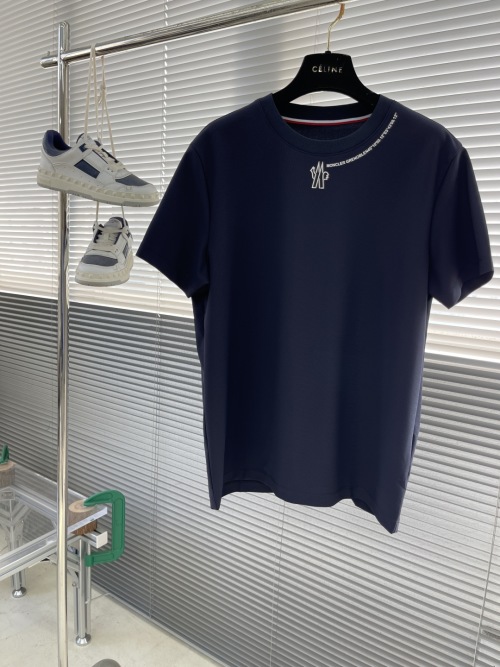 Moncler Men's Navy Blue Sport Series T-Shirt with Logo Detail - Spring/Summer 1 Moncler Men's Navy Blue Sport Series T-Shirt with Logo Detail - Spring/Summer