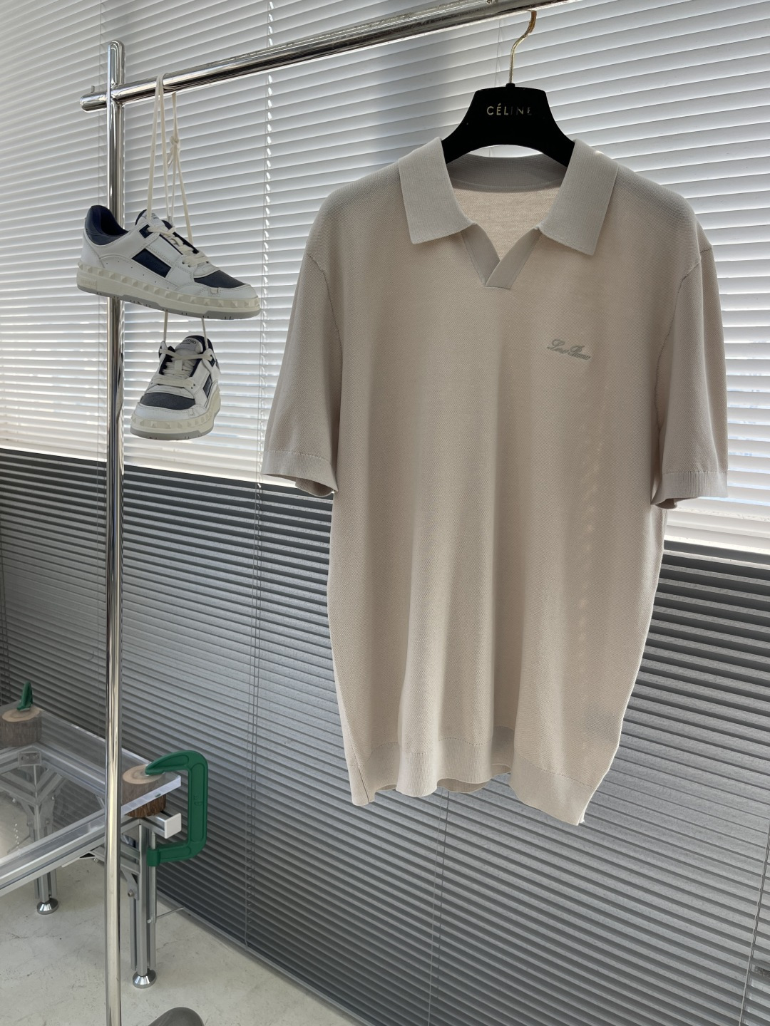 Loro Piana Cotton-Blend Polo Shirt, Short Sleeve, Embroidered Logo, Summer Style