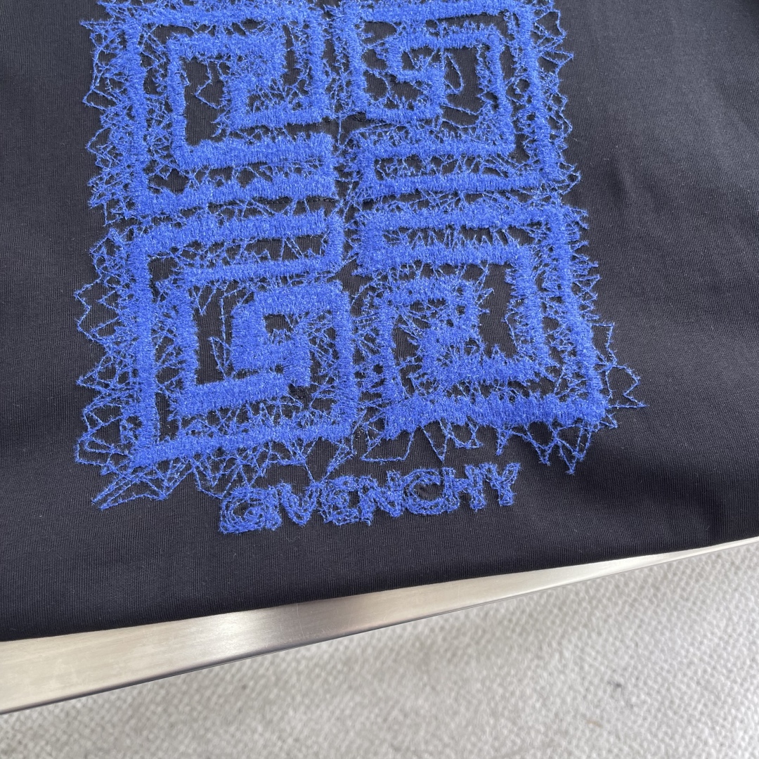 Givenchy Men's Black T-Shirt with Blue Graphic Print - Summer Collection 5 cmp i1742553948951 6577 0 2