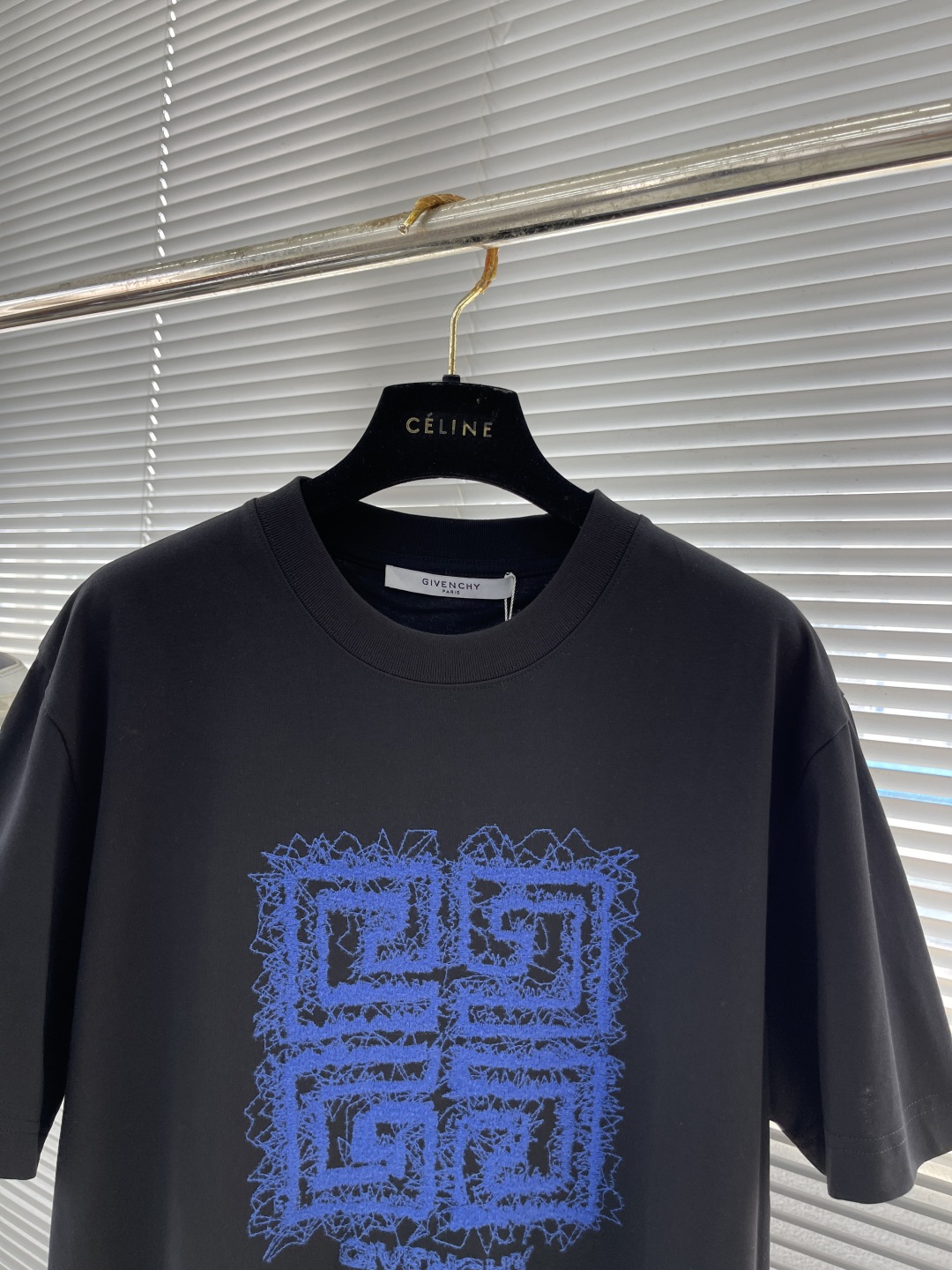 Givenchy Men's Black T-Shirt with Blue Graphic Print - Summer Collection 2 cmp i1742556569232 2960 0 6