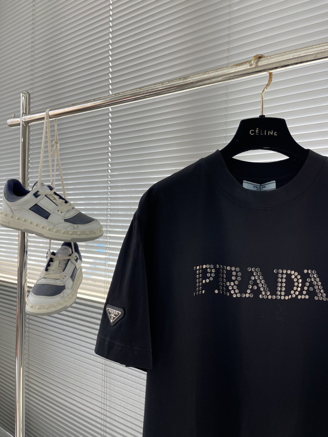 Prada Men's Black Cotton T-Shirt with Metal Stud Logo - Summer 2025 2 cmp i1742556726457 8987 0 6