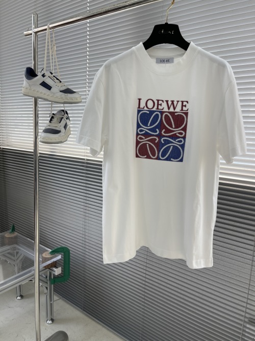 Loewe Embroidered Logo T-Shirt, Summer Fashion, Unisex, Cotton Blend 1 Loewe Embroidered Logo T-Shirt, Summer Fashion, Unisex, Cotton Blend