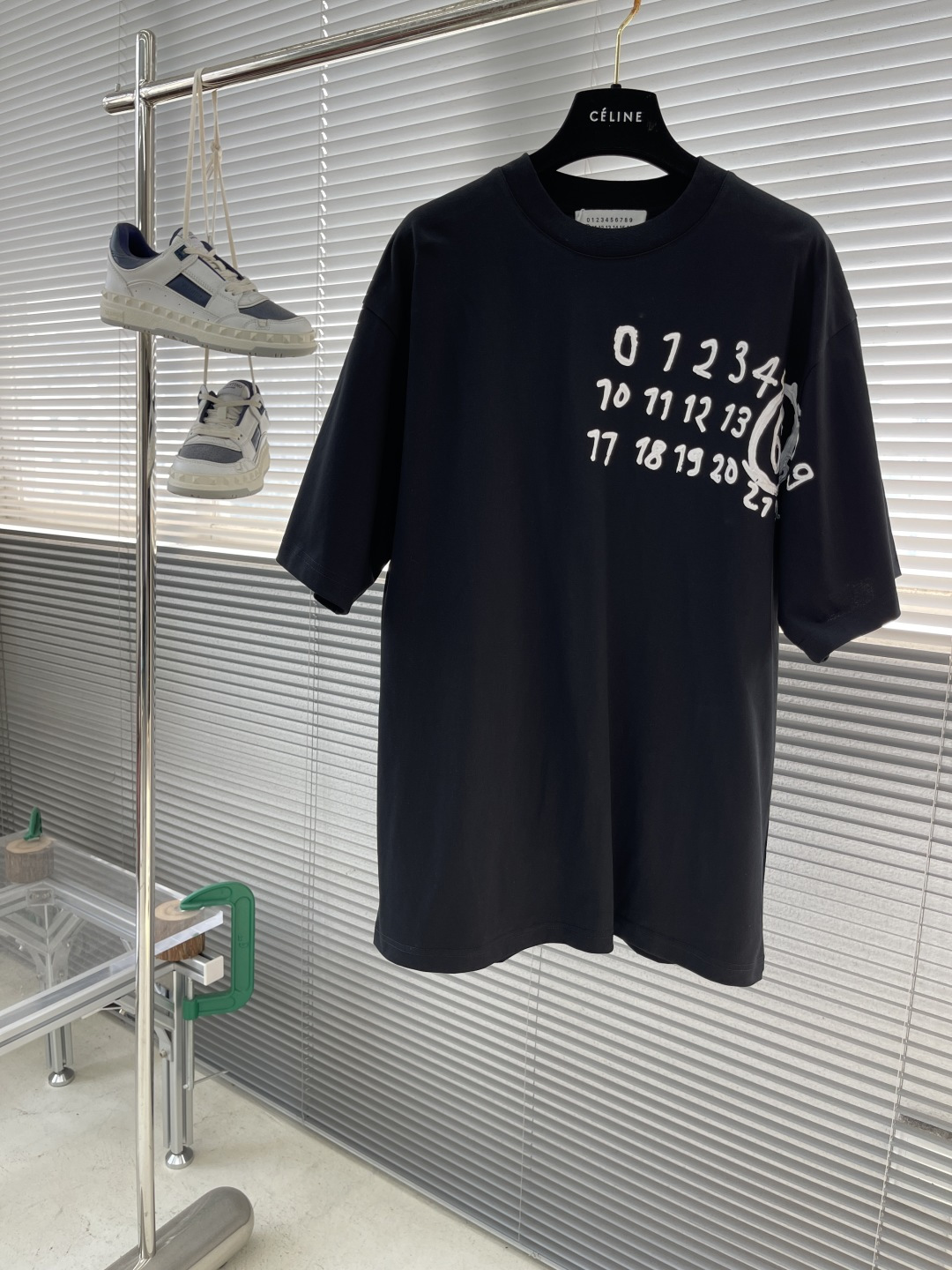 Maison Margiela Black Cotton T-Shirt with Numeric Logo - Casual & Stylish