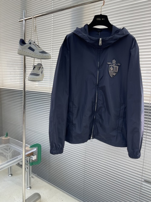 Fendi Men's Blue Tech Fabric Jacket with Embroidered Fendi Club Badge 1 Fendi Men's Blue Tech Fabric Jacket with Embroidered Fendi Club Badge
