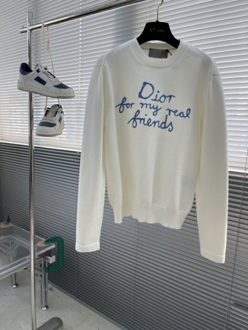 Diorr For My Real Friends Knit Sweater White Cotton Blend Regular Fit 1 Diorr For My Real Friends Knit Sweater White Cotton Blend Regular Fit