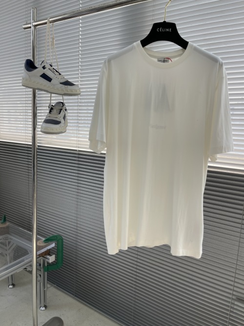 Yves Saint Laurent SLP Embroidered Short Sleeve T-Shirt - Silky & Comfortable 1 Yves Saint Laurent SLP Embroidered Short Sleeve T-Shirt - Silky & Comfortable