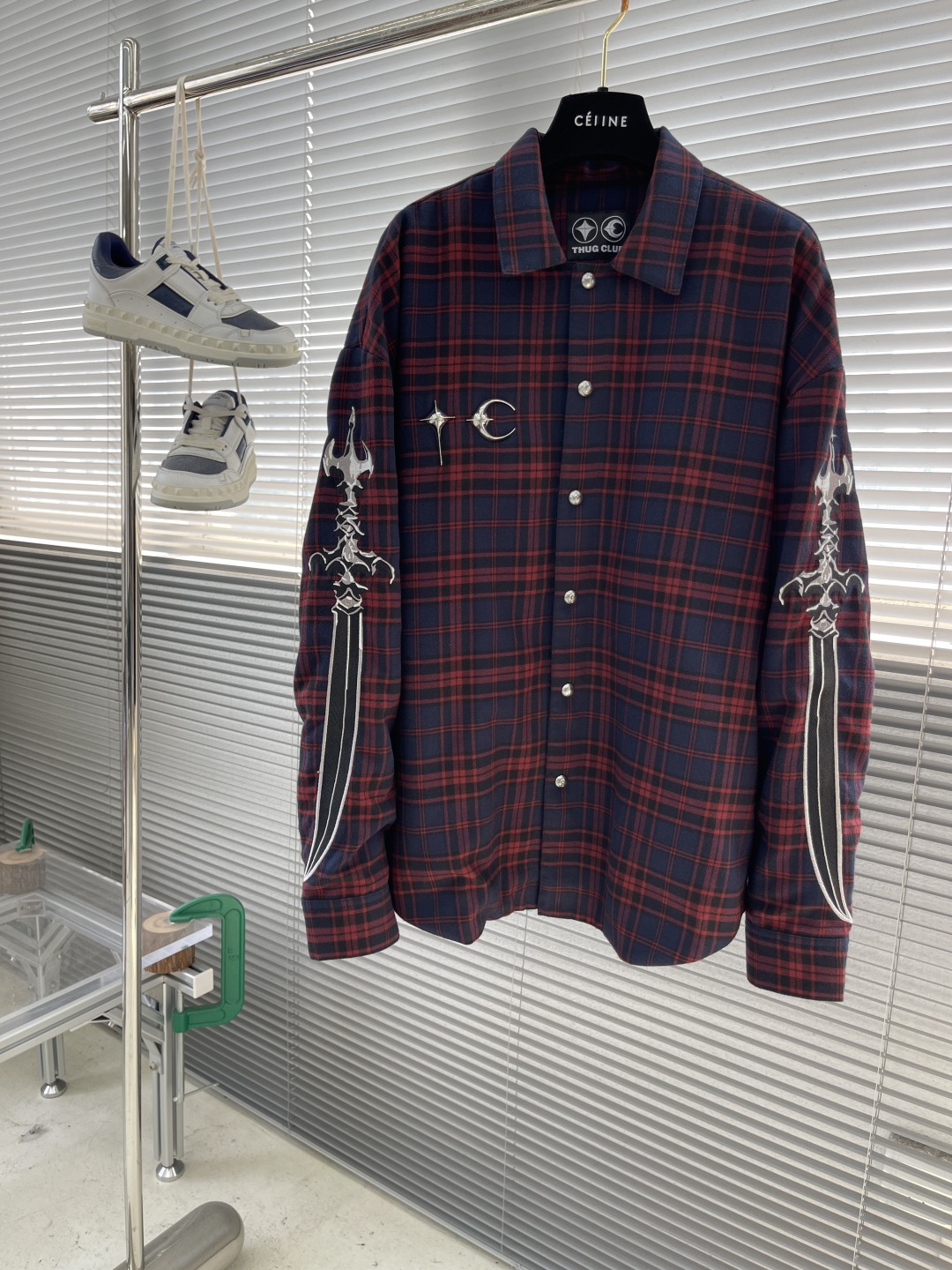 THUG CLUB 25SS Bio Soldier Flannel Plaid Long Sleeve Shirt Unisex 1 cmp i1742901625786 3337 0 6