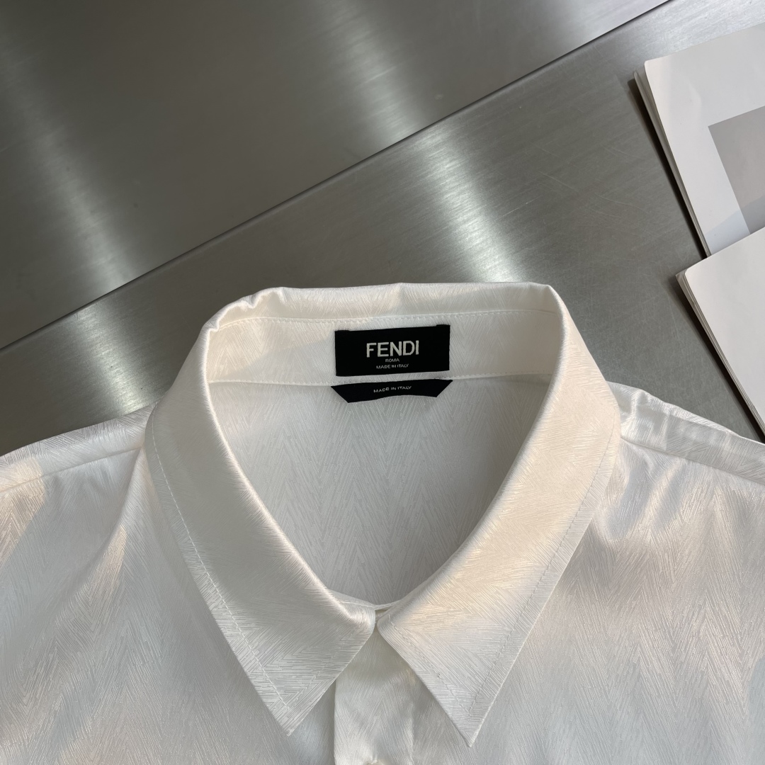 Fendi Men's White Long Sleeve Casual Shirt with Monster Eyes Embroidery 3 cmp i1742983411326 9647 0 0