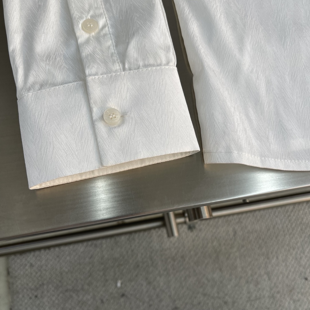 Fendi Men's White Shirt with FF Collar - Slim Fit, Long Sleeve, Modern Design 5 cmp i1742983423163 6412 0 2
