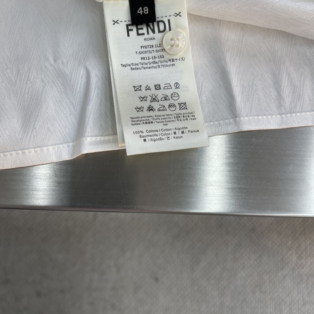 Fendi Men's White Shirt with FF Collar - Slim Fit, Long Sleeve, Modern Design 7 cmp i1742983423174 3674 0 4