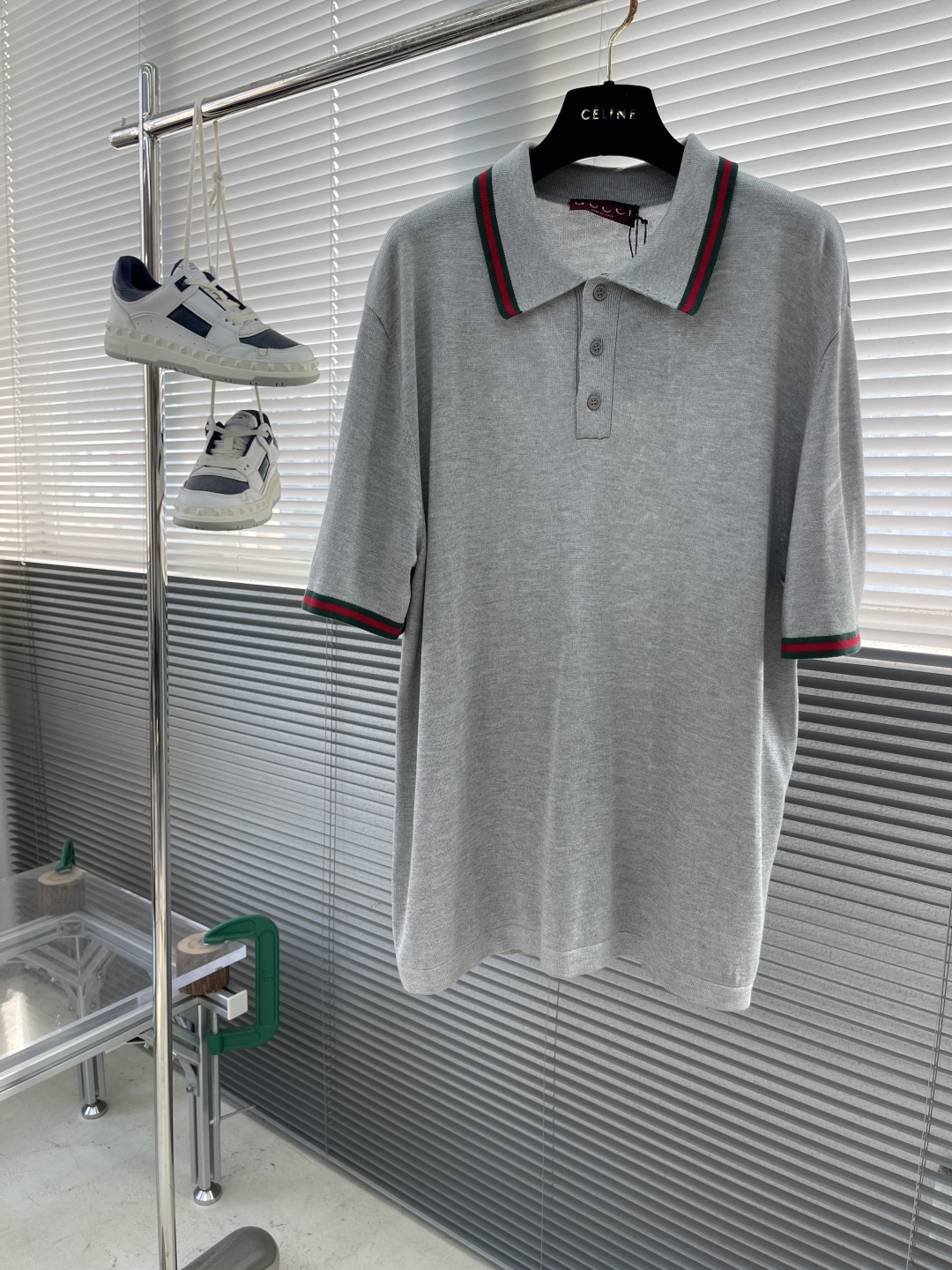 Gucci Men's Gray Polo Shirt With Contrasting Trim - Short Sleeve 1 cmp i1742984665029 6168 0 5