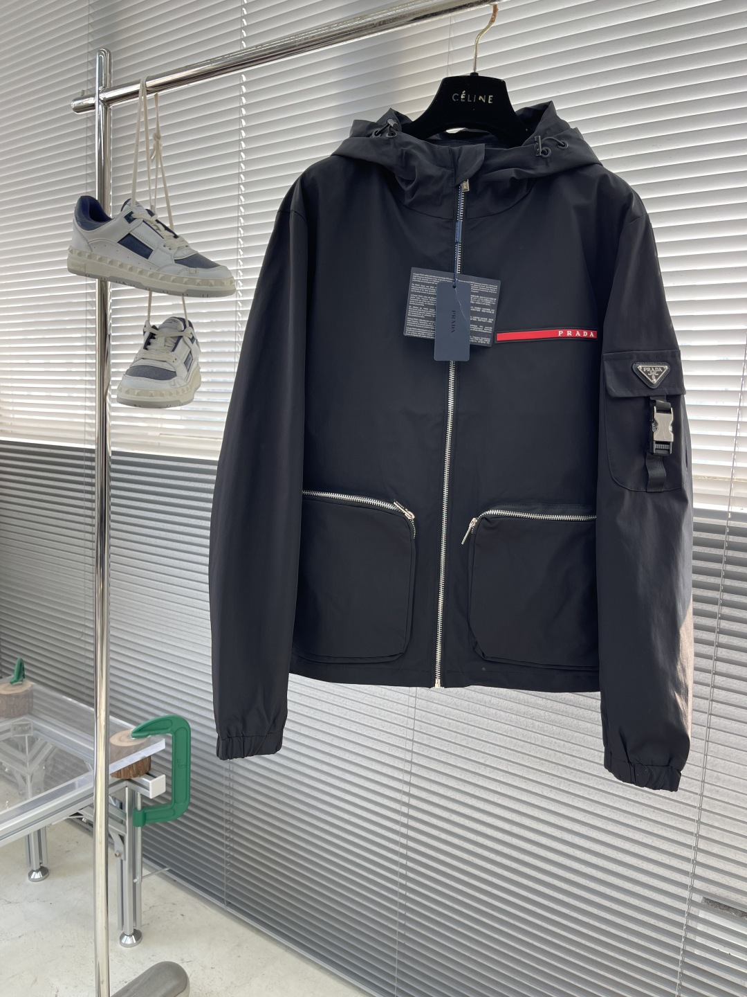 Prada Men's Hooded Windbreaker Jacket | Classic Design, Premium Quality