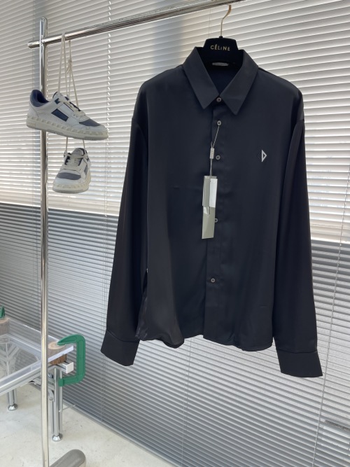 Elegant Celine Black Long Sleeve Shirt - Modern Fit, Versatile Style 1 Elegant Celine Black Long Sleeve Shirt - Modern Fit, Versatile Style