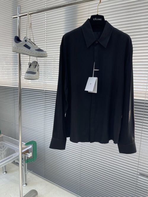 Celine Men's Spring 2025 Black Button-Down Shirt - Modern Fit, Versatile Style 1 Celine Men's Spring 2025 Black Button-Down Shirt - Modern Fit, Versatile Style