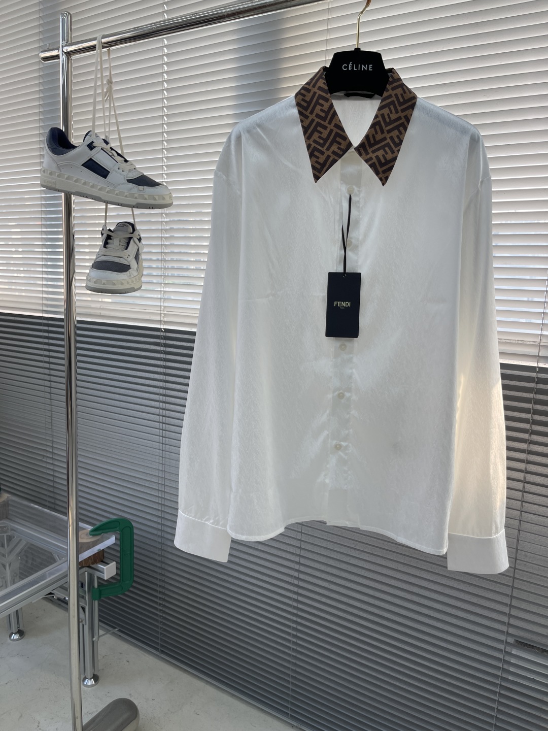 Fendi Men's White Shirt with FF Collar - Slim Fit, Long Sleeve, Modern Design 1 cmp i1742985325846 209 0 5