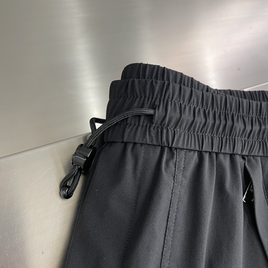 Moncler Men's Black Cotton Blend Drawstring Logo Embroidered Lounge Pants 2 cmp i1743243857006 6358 0 0