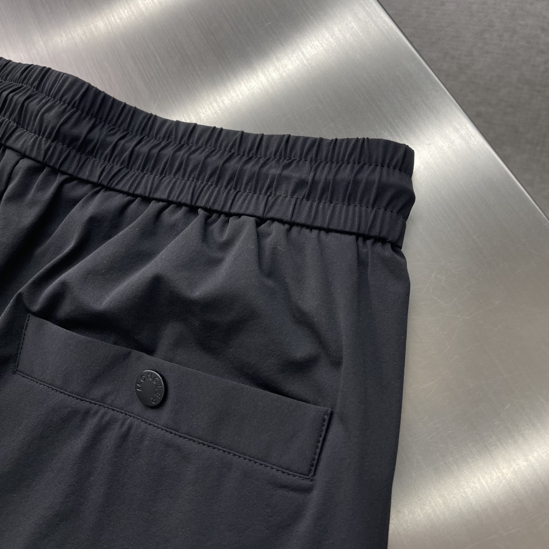 Moncler Men's Black Cotton Blend Drawstring Logo Embroidered Lounge Pants 7 cmp i1743243858089 9833 0 5