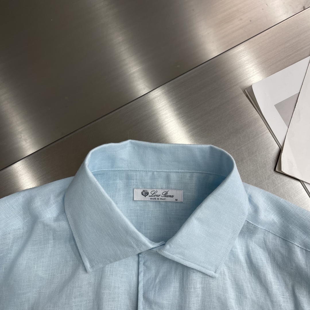 Loro Piana Linen Shirt: Summer Relaxed Aesthetic, Single Collar Design 3 cmp i1743333898036 4814 0 0
