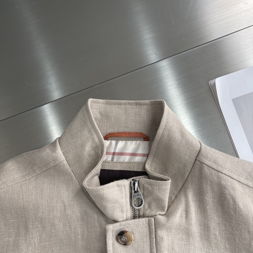 Men's Linen Four-Pocket Jacket - Stand Collar, Vintage Workwear Style 3 cmp i1743429725111 2771 0 0