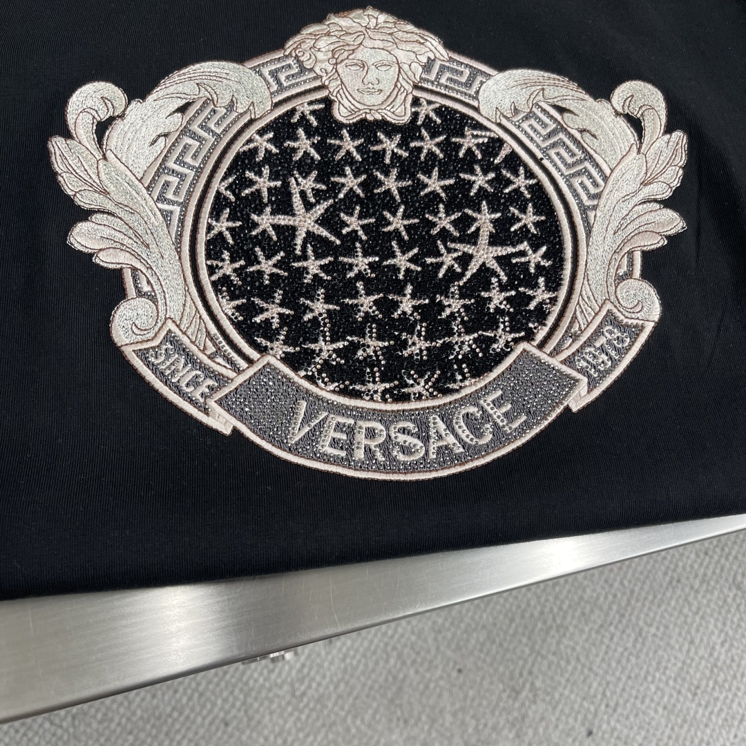 Versace Men's Black Cotton T-Shirt with Medusa Logo, Short Sleeve, Round Neck 5 cmp i1743430515811 8680 0 1