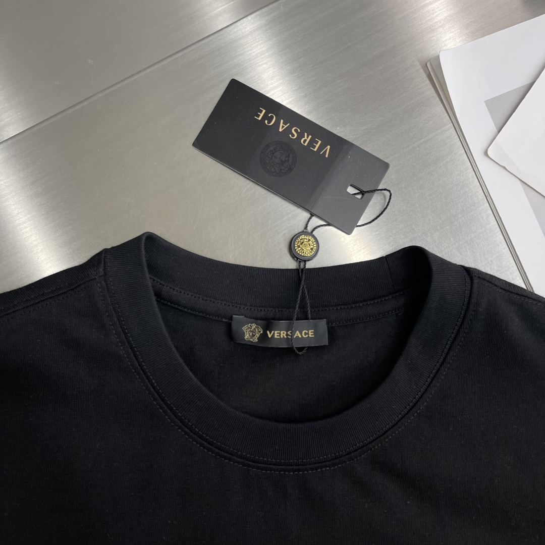 Versace Men's Black Cotton T-Shirt with Medusa Logo, Short Sleeve, Round Neck 3 cmp i1743430515818 7126 0 0