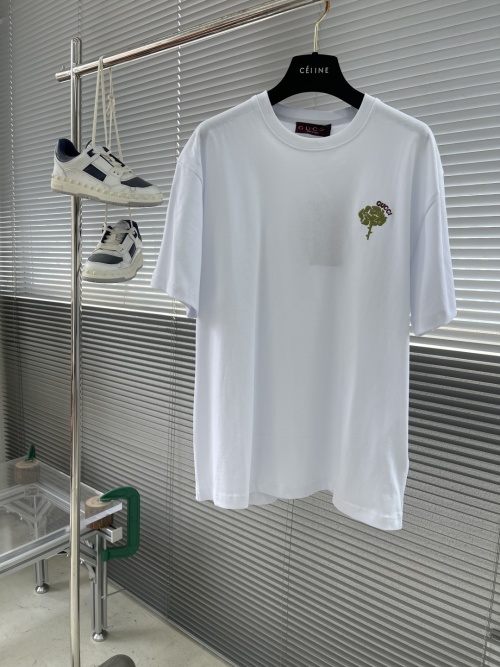Gucci Floral Embroidered Cotton T-Shirt - Standard Fit, Unisex Design 1 Gucci Floral Embroidered Cotton T-Shirt - Standard Fit, Unisex Design