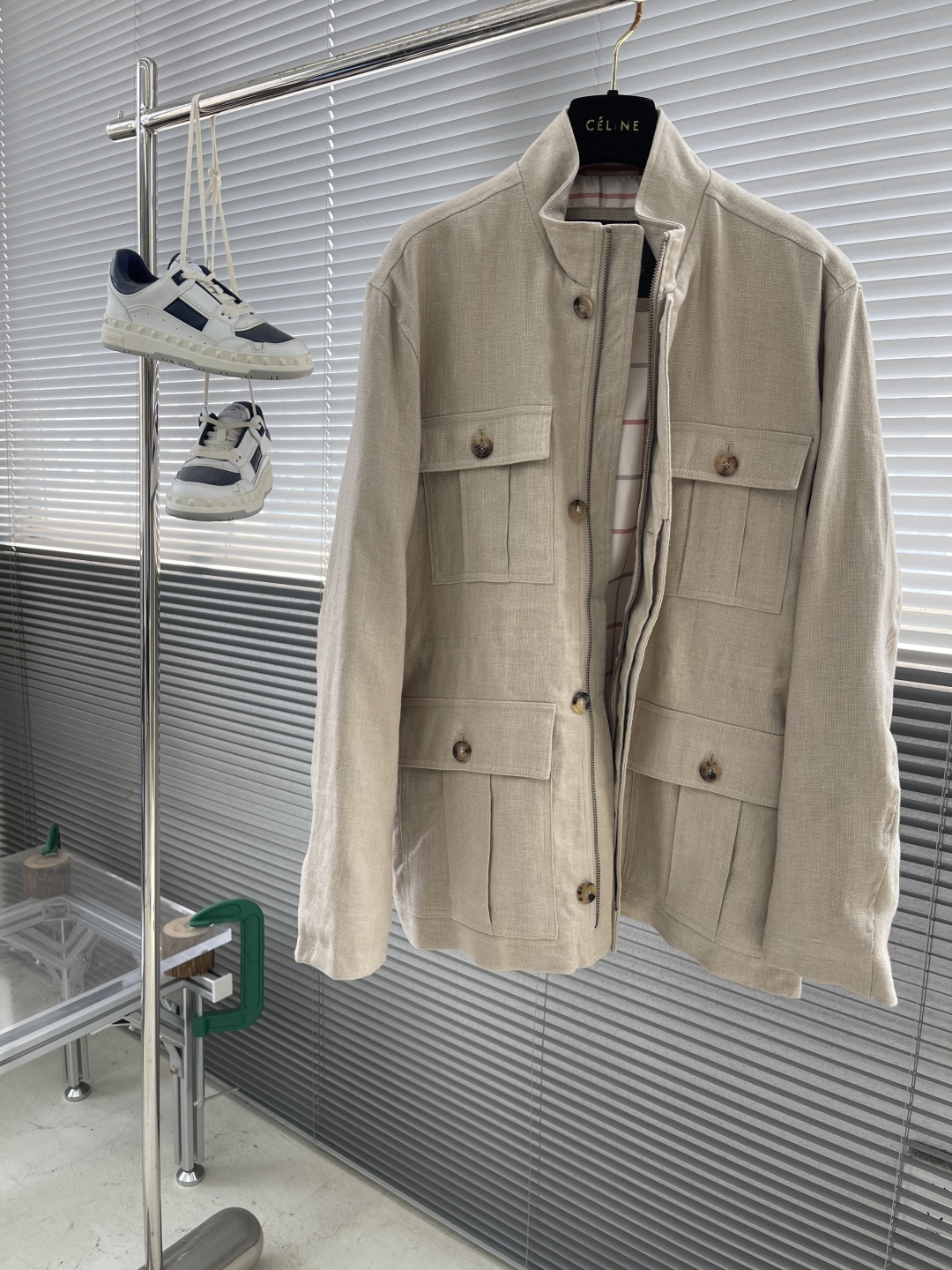 Men's Linen Four-Pocket Jacket - Stand Collar, Vintage Workwear Style 2 cmp i1743486795400 7798 0 6