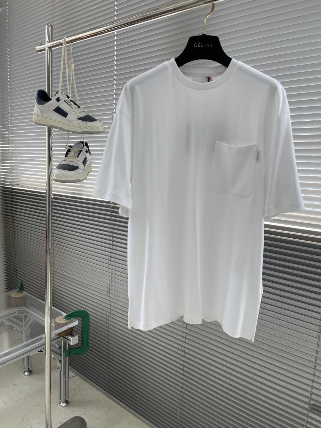 Celine Men's White Cotton T-Shirt with Pocket Logo, Short Sleeve 1 cmp i1743487442116 2722 0 6