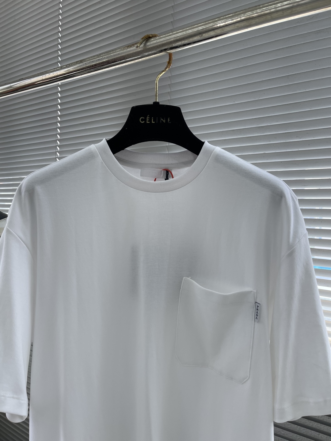 Celine Men's White Cotton T-Shirt with Pocket Logo, Short Sleeve 2 cmp i1743487442152 7652 0 7