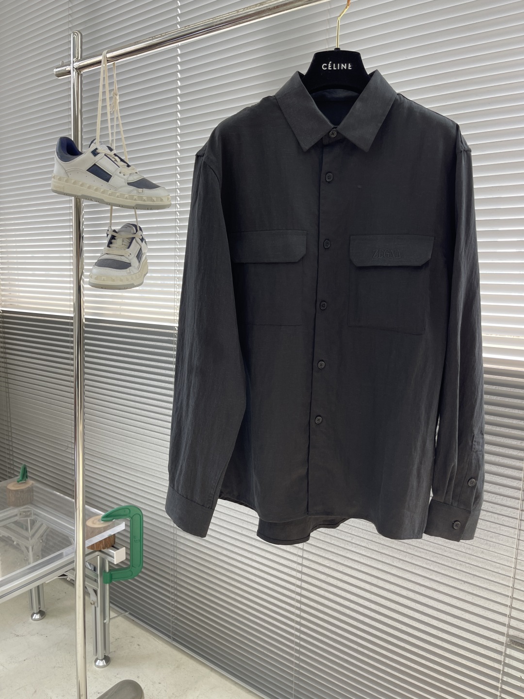 ZEGN 25SS Cotton Linen Embroidered Set: Long Sleeve Shirt & Pants, Black 1 cmp i1743489350681 7873 0 5