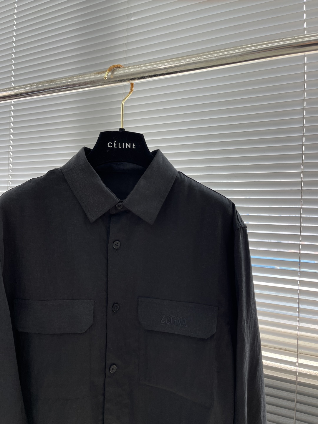 ZEGN 25SS Cotton Linen Embroidered Set: Long Sleeve Shirt & Pants, Black 3 cmp i1743489350700 3775 0 6