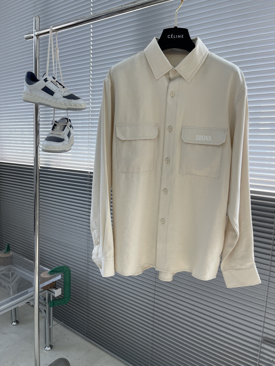 ZEGNA Cotton Linen Embroidered Set, Long Sleeve Shirt & Trousers, Sizes M-3XL