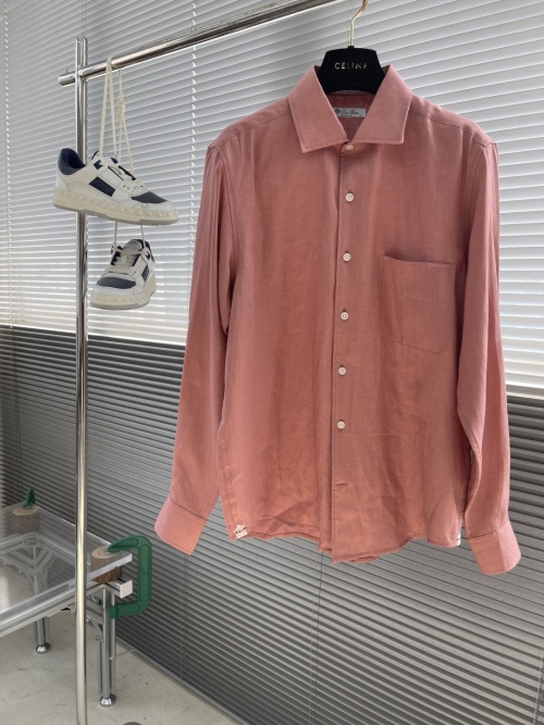 Loro Piana Linen One-Piece Collar Shirt, Summer Relaxed Fit, Effortless Elegance 1 Loro Piana Linen One-Piece Collar Shirt, Summer Relaxed Fit, Effortless Elegance