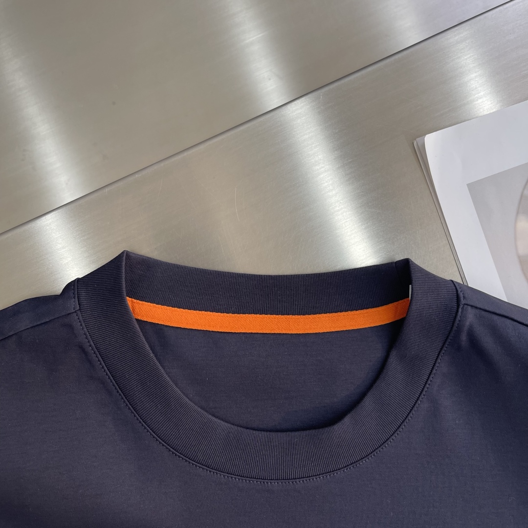 Hermes Men's Navy Blue T-Shirt with Embroidered Logo - Classic Fit 3 cmp i1743493928066 3129 0 1